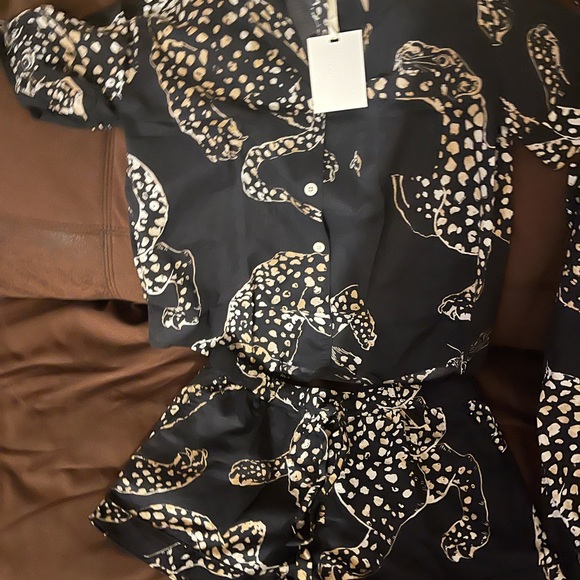 Desmond & Dempsey Jaguar Short Pant Shirt 3-Piece Pajama Set Size:Large - Picture 4 of 16